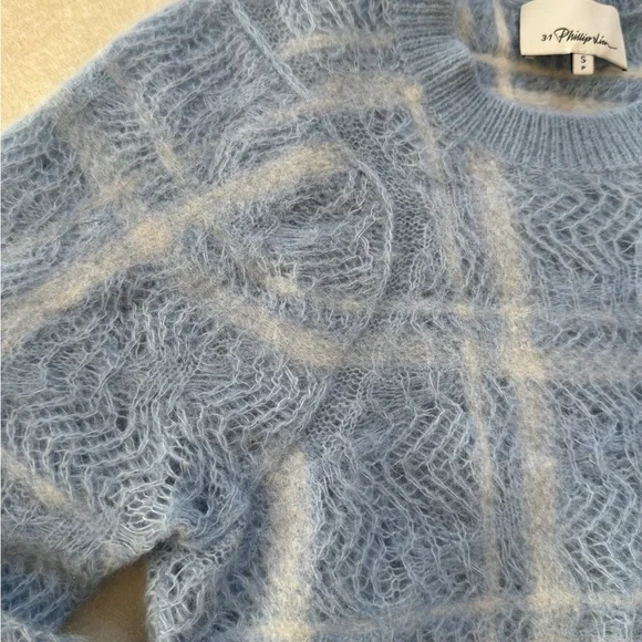 Phillip Lim Alpaca blend blue pointelle knit sweater xs-s - Picture 9 of 14